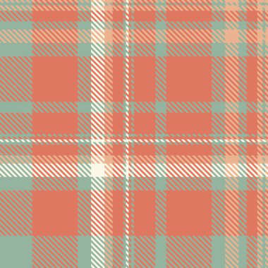 Kusursuz mercan, nane ve krem rengi ekose desenli. Tekstil tasarımı, web sitesi geçmişi veya moda projeleri için mükemmel.