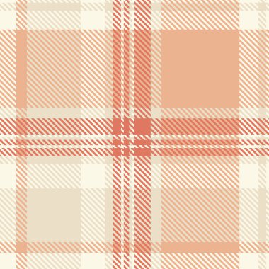 Masa örtüsü kumaş tartan arka plan, yaz tekstil ekose dokusu. Ürünsüz desen kontrol vektörü ışık ve turuncu renklerde.