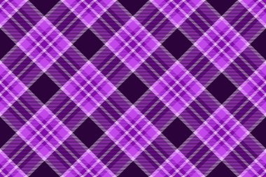 Sınırsız arka plan ekoseli, çizik desenli kumaş vektörü. Çocuk tekstil deseni mor ve koyu renkli tartan denetimi.