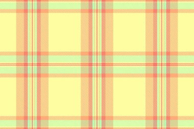 Tekstil arka plan kumaşı, cinsel vektör kontrolü tartan. Hippi ekose desenli sarı ve turuncu desenli..