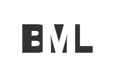 BML logo tasarımı. İlk harf B M L kalın yazı tipi teknoloji girişimleri, danışmanlık, kurumsal markalaşma. Yaratıcı şirket adı, manşet başlıkları tipografi kimliği, moda logoti tipi. Vektör illüstrasyonu.