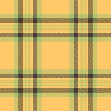 Grunge vektör arkaplan tartan, insan kumaşı ekosesiz. Kehribar ve kireç rengi paletindeki tekstil desenlerini kontrol et.