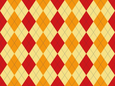 Kırmızı, turuncu ve kremalı canlı baklava deseni. Klasik tasarım, arka plan, tekstil ve moda projeleri için mükemmel. Bu sonsuz geometrik iz karmaşık ve enerjik bir his veriyor..