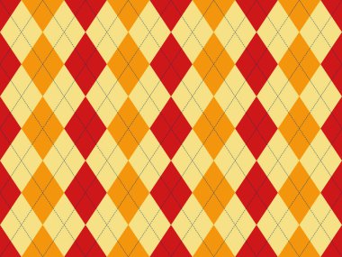 Kırmızı, turuncu ve kremalı canlı baklava deseni. Klasik tasarım, arka plan, tekstil ve moda projeleri için mükemmel. Bu sonsuz geometrik iz karmaşık ve enerjik bir his veriyor..