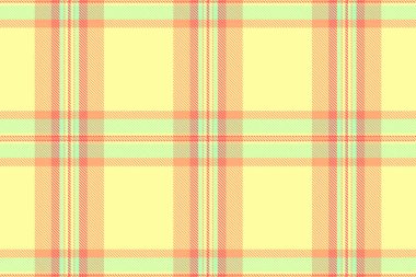 Tekstil arka plan kumaşı, cinsel vektör kontrolü tartan. Hippi ekose desenli, sarı ve turuncu renk paletinde kusursuz desen.