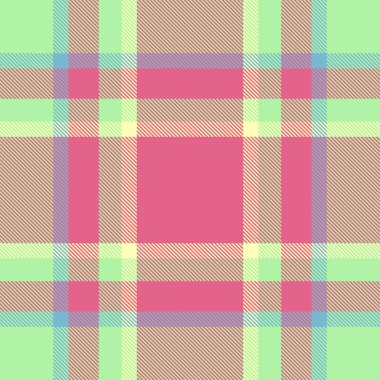 Çok renkli kumaş vektör dokusu, yağlı bez tartan arkaplan deseni. Sade ekoseli, kırmızı ve yeşil renk paletinde tekstil denetimi.