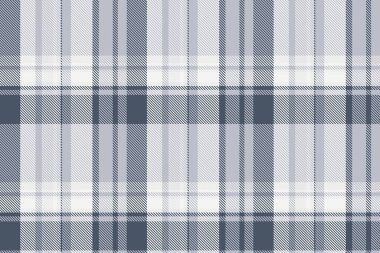 Torba tartan taşıyıcı kumaş, tekstil kontrolü tamam. Dükkan deseni ekose arka planı beyaz ve gri renk paleti.