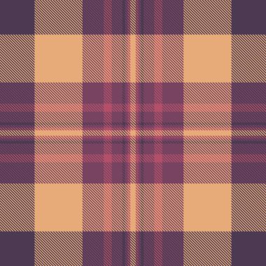 Kostüm vektör tartan arka plan, kolaj kumaş dokusu dikişsiz. Kanepe turuncu ve pastel renk paleti ile ekose tekstil deseni kontrol.