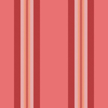 Eamask desenli arka plan, dikey doku vektörü. Kırmızı ve kestane rengi palet ile fostume kumaş dikişsiz tekstil çizgileri.