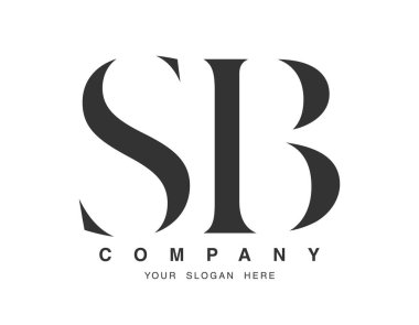 SB logo tasarımı. İlk harf s ve b serif yazı tipi. Yaratıcı klasik şirket adı tipografi. Moda logoti ya da kimlik. Vektör illüstrasyonu.