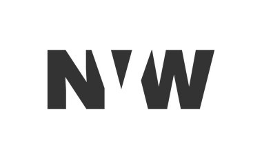 NVW logo tasarımı. İlk harf N V W kalın yazı tipi teknoloji girişimleri, danışmanlık, kurumsal markalaşma. Yaratıcı şirket adı, manşet başlıkları tipografi kimliği, moda logoti tipi. Vektör illüstrasyonu.