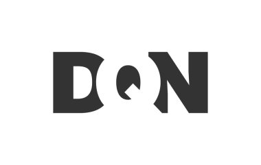 DQN logo tasarımı. Teknoloji girişimleri, danışmanlık, kurumsal markalaşma için ilk harf D Q N kalın yazı tipi. Yaratıcı şirket adı, manşet başlıkları tipografi kimliği, moda logoti tipi. Vektör illüstrasyonu.