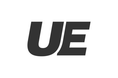 Şirket Markası için UE Tekno Düzenlenebilir Yazı Tipi Logosu. Benzersiz tipografik fikirleri olan cesur, fütürist tasarım. Asgari Özel Tür ve Dinamik Harf Değişiklikleri Tanıtım, Baskı ve Kitap Başlıkları