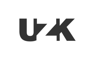 UZK logo tasarımı. İlk harf U Z K kalın yazı tipi teknoloji girişimleri, danışmanlık, kurumsal markalaşma. Yaratıcı şirket adı, manşet başlıkları tipografi kimliği, moda logoti tipi. Vektör illüstrasyonu.