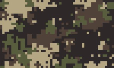 Soyut dijital kamuflaj modeli. Geçmişi, tekstili, askeri ya da taktik tasarımları için mükemmel. Toprak renkleri çok yönlü, modern bir estetik yaratıyor..
