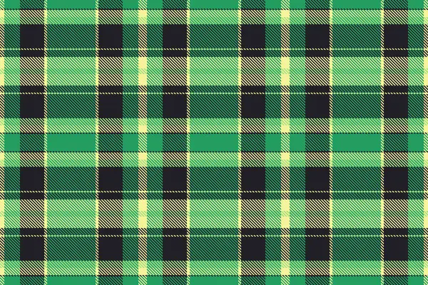 Tartan vektör arka planı, ekosesiz kumaş dikmek. Diriliş desen dokusu yeşil ve siyah renk paletinde tekstil denetimi.