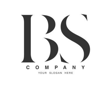 BS logo tasarımı. İlk harf b ve s serif yazı tipi. Yaratıcı klasik şirket adı tipografi. Moda logoti ya da kimlik. Vektör illüstrasyonu.