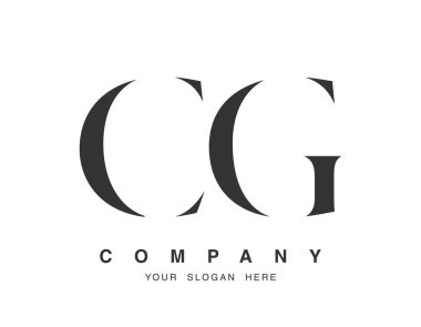 CG logo tasarımı. İlk harf c ve g serif yazı tipi. Yaratıcı klasik şirket adı tipografi. Moda logoti ya da kimlik. Vektör illüstrasyonu.