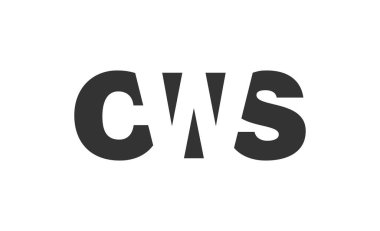 CWS logo tasarımı. Teknoloji girişimleri, danışmanlık, kurumsal markalaşma için ilk harf CW kalın yazı tipi. Yaratıcı şirket adı, manşet başlıkları tipografi kimliği, moda logoti tipi. Vektör illüstrasyonu.