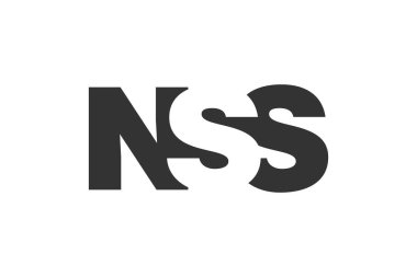 NSS logo tasarımı. İlk harf N S kalın yazı tipi teknoloji girişimleri, danışmanlık, kurumsal markalaşma. Yaratıcı şirket adı, manşet başlıkları tipografi kimliği, moda logoti tipi. Vektör illüstrasyonu.
