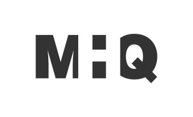 MHQ logo tasarımı. İlk harf M H Q kalın yazı tipi teknoloji girişimleri, danışmanlık, kurumsal markalaşma. Yaratıcı şirket adı, manşet başlıkları tipografi kimliği, moda logoti tipi. Vektör illüstrasyonu.
