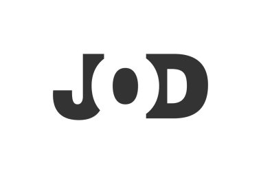 JOD logo tasarımı. Teknoloji girişimleri, danışmanlık ve şirket markaları için ilk harf J O D kalın yazı tipi. Yaratıcı şirket adı, manşet başlıkları tipografi kimliği, moda logoti tipi. Vektör illüstrasyonu.