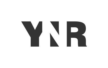 YNR logo tasarımı. Teknoloji girişimleri, danışmanlık, kurumsal markalaşma için ilk harf Y N R kalın yazı tipi. Yaratıcı şirket adı, manşet başlıkları tipografi kimliği, moda logoti tipi. Vektör illüstrasyonu.