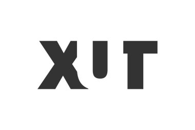 XUT logo tasarımı. Teknoloji girişimleri, danışmanlık, kurumsal markalaşma için ilk harf X U T kalın yazı tipi. Yaratıcı şirket adı, manşet başlıkları tipografi kimliği, moda logoti tipi. Vektör illüstrasyonu.