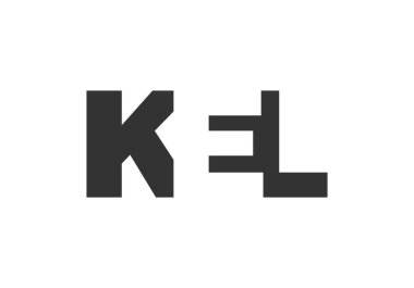 KEL logo tasarımı. İlk harf K E L kalın yazı tipi teknoloji girişimleri, danışmanlık, kurumsal markalaşma. Yaratıcı şirket adı, manşet başlıkları tipografi kimliği, moda logoti tipi. Vektör illüstrasyonu.