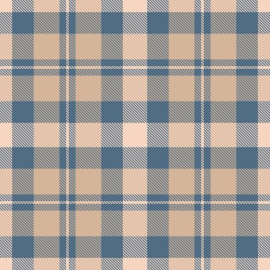 Zarif bej ve mavi ekose desenli. Tekstil tasarımı, moda, ev dekorasyonu ve markalaşma projeleri için mükemmel..