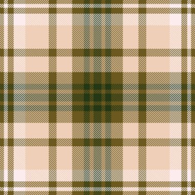 Ekose kumaş deseni, kavramsal vektör dokusu kontrolü. Sarı ve açık renk paletinde mat tekstil dikişsiz tartan arkaplan.