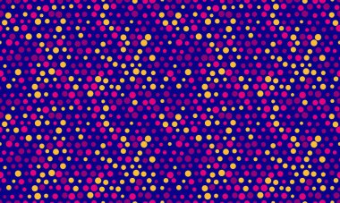 Renkli yuvarlak şekilli kusursuz lekeli desen, soyut arka planlar, duvar kağıtları veya geometrik dokunuşlu tekstil baskıları için ideal..