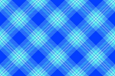 Kalıtsal arka plan kumaş dokusu, takım elbise tartan vektör kontrolü. Parlak ve mavi renk paletinde desenli ekosesiz desenli tekstil.