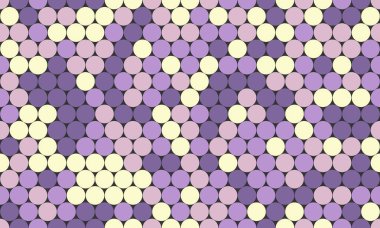 Soyut pastel daire deseni. Yumuşak mor ve krem dairelerin kusursuz dokusu dinamik ve dalgalı bir dizayn şeklinde dizilmiş..