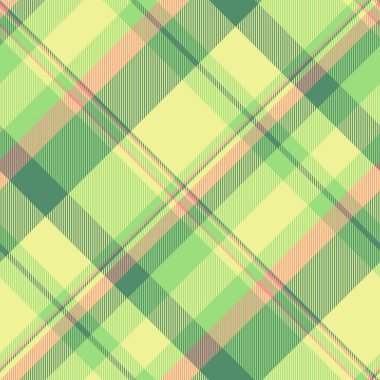 Zarif pastel ekose desenli. Yumuşak yeşiller ve sarılar, tekstil, web siteleri veya ambalaj için ideal bir bahar tasarımı oluşturur..