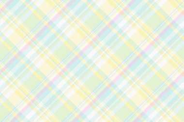 El yapımı tartan dikişsiz, ekose desenli arka plan. Aşk şablonu ışık ve beyaz renk paletinde tekstil vektörü.