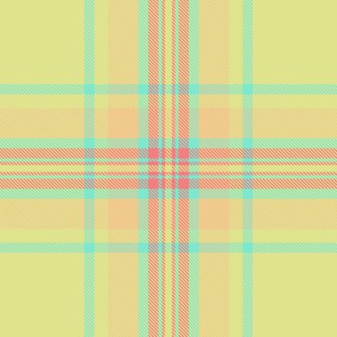 Çapraz tekstil vektör ekoseli, kumaş şablonu ayarlanıyor. Noel süsü tartan arkaplan deseni kireç ve kehribar rengi palette pürüzsüz.