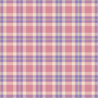 Filigran desenli ekose kumaş, tekrarlanabilir desenli tartan dokusu kumaşı. Tebrik kartı dikişsiz vektör arkaplan kontrolü kırmızı ve açık renk paletinde.