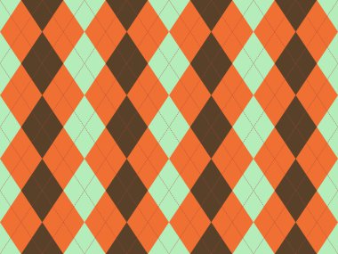 Canlı baklava deseni turuncu, nane yeşili kahverengi. Geçmişi, tekstili ya da moda tasarımı için mükemmel. Klasik ama modern, bu geometrik tasarım sofistike ve oyuncu bir estetik sunuyor..