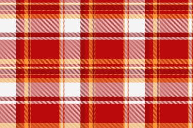 Romantik arka plan desenli ekoseli, vektör kumaşlı kumaşlı. Döküntü desenli tartan denetimi kırmızı ve beyaz renk paletinde pürüzsüz.