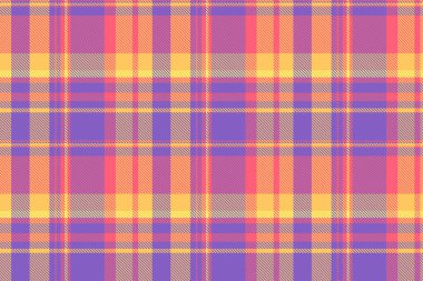 Zengin ekose kumaş, geniş ekose desenli arka plan. Mor ve kırmızı renk paletinde temel pürüzsüz kumaş vektörü.