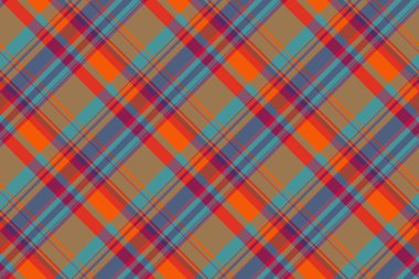 Sonsuz arkaplan dokusu, bir sürü ekose kumaş. Kırmızı ve pembe renk paletinde örülmüş kumaş tartan kontrol vektörü.