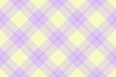 Akan tartan dokusu kontrolü, pürüzsüz bir tekstil geçmişi var. Işık ve menekşe renk paletinde kız kumaşı desenli ekoseli vektör.