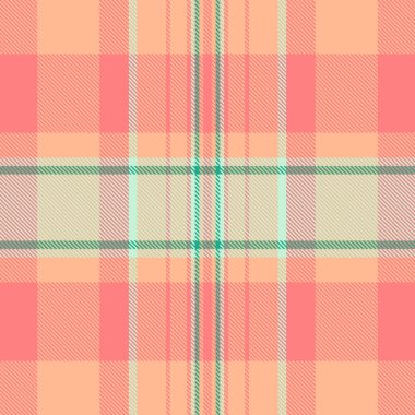 Peçete arkaplan tartan dokusu, pürüzsüz tekstil kumaşına bakıyor. Turuncu ve kırmızı renk paletinde ekose desen vektörünü kontrol et.