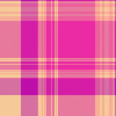 Argyle ekoseli kontroller kusursuz, açık desenli arkaplan dokusu. Yarı ton kumaş pembe ve turuncu renk paletinde tekstil tartan vektörü.
