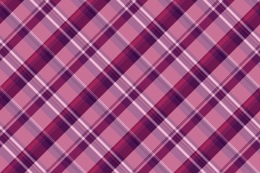 Sevgililer Günü desenli kumaş ekose, güzel tekstil kumaşsız. Pembe ve morumsu renk paletinde şirin vektör arkaplan kontrolü.