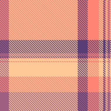 Örtülü arka plan dokusu, Paskalya tekstil kumaşı. Çizgili tartan denetim vektörü turuncu ve somon rengi paletinde pürüzsüz.