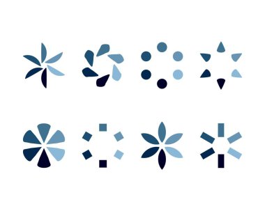 Koleksiyon Yükleme Çubuğu durum simgesi. Vektör çizimi. Vektör yüklü simgeler kümesi. İndirme işlemi sürüyor. Donload ya da Gönderme.