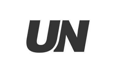 Birleşmiş Milletler Kurumsal Marka Yazı Tipi Logosu. Benzersiz tipografik fikirleri olan cesur, fütürist tasarım. Asgari Özel Tür ve Dinamik Harf Değişiklikleri Tanıtım, Baskı ve Kitap Başlıkları