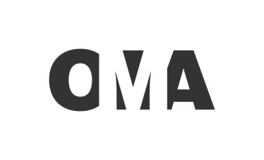 OMA logo tasarımı. İlk harf O M. Teknoloji girişimleri, danışmanlık, kurumsal markalaşma için cesur bir yazı tipi. Yaratıcı şirket adı, manşet başlıkları tipografi kimliği, moda logoti tipi. Vektör illüstrasyonu.